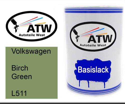 Volkswagen, Birch Green, L511: 500ml Lackdose, von ATW Autoteile West.